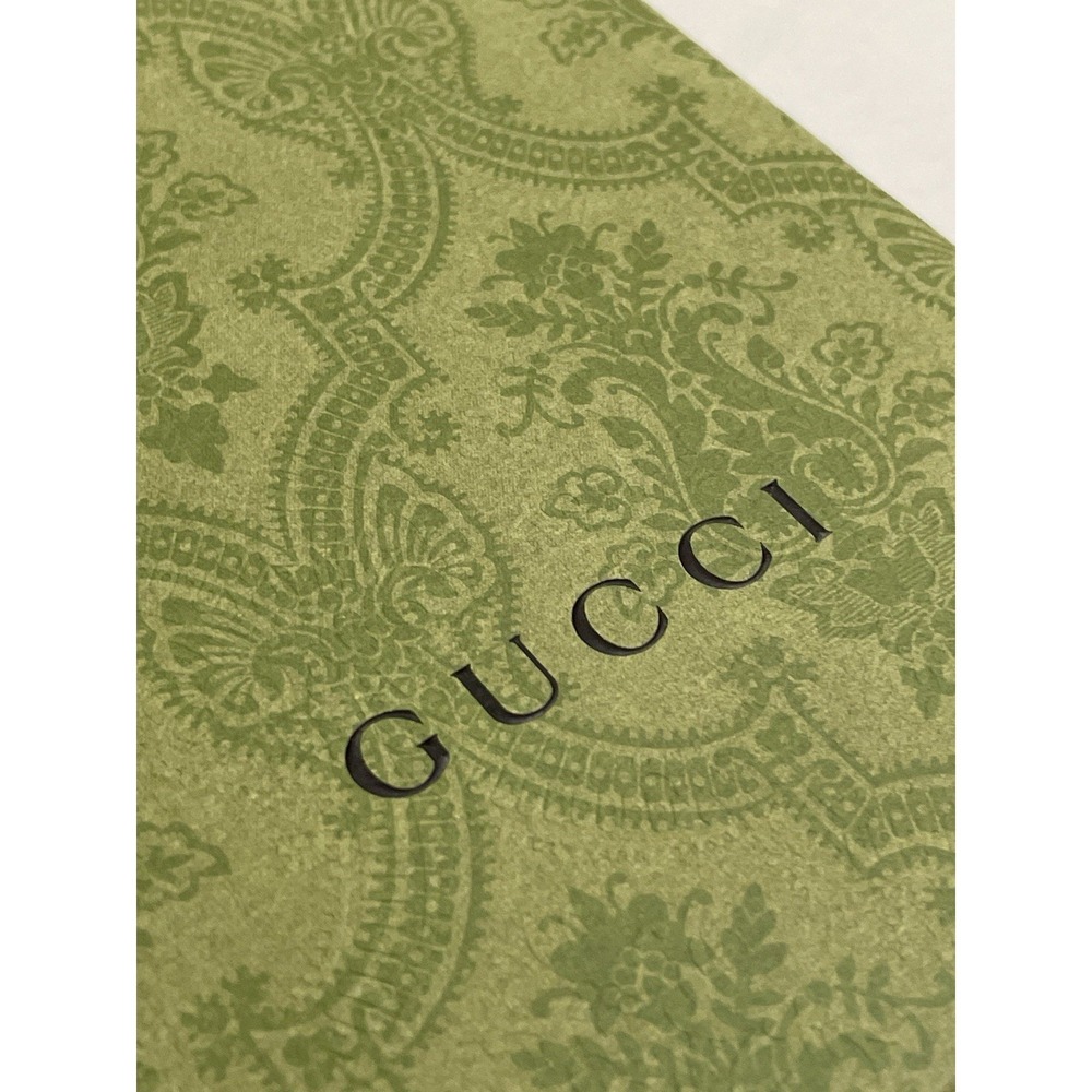 Gucci Gift Box Green Brocade Designer Luxury 6.5 x 4.5 x 1 - Picture 4 of 12